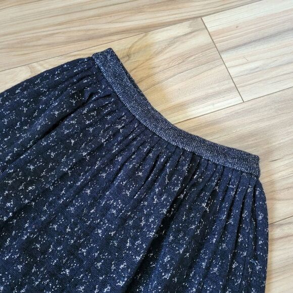 Jeanne Pierre Lambs Wool Knit Pleated Metallic Midi Skirt in Black & Silver - Picture 7 of 13